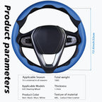 3pcs Car Steering Wheel Cover,Anti-Skid Carbon Fiber Steering Wheel Protector for Men Women,Multiple Color Options,Universal for Most Car Interiors Accessories (Bule 3PCS)