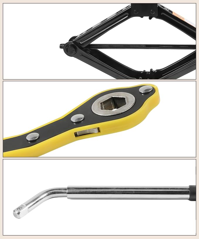 Scissor Jack Lift - 2 Ton Car Tire Jack Tool, Universal Emergency Kit with Lug Wrench, Portable Tire Changing Kit for Car, Truck, SUV