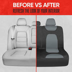 Waterproof Car Seat Covers Full Set – Black & Gray Seat Covers for Car Front & 60/40 Split Back Bench - Carseat Cover for Trucks, SUV - Universal Fit for Most Regular Size Vehicles