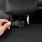 Leather Back Seat Cover,Piping Waterproof Bench Seat Cover, Rear Seat Cover Universal Fit for Cars Sedans SUVs Truck 95% Automotive Interior Backseat Car Covers (Rear,Black and Red)