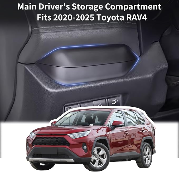 Door Side Storage Organizer Compatible with 2019-2025 RAV4 Accessories, Front & Rear 4PCS Door Handle Insert Organizer Tray, TPE Phone Pockets Fit for RAV-4 Accessories