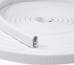 Edge Trim White U-Channel Rubber Trim Edge with Metal 1/2" X 3/8" - Fit Gap 3/64" to1/4 Car Door Edge Sealing Strip, PVC Weather Stripping with Steel, Metal Edge Protector, 30FT