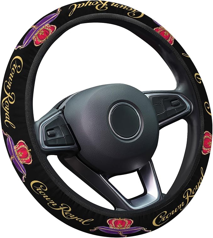 Royal Whisky Steering Wheel Cover, Non Slip Polyester Car Wheel Protector for Car SUV Truck, Universal 15 Inch