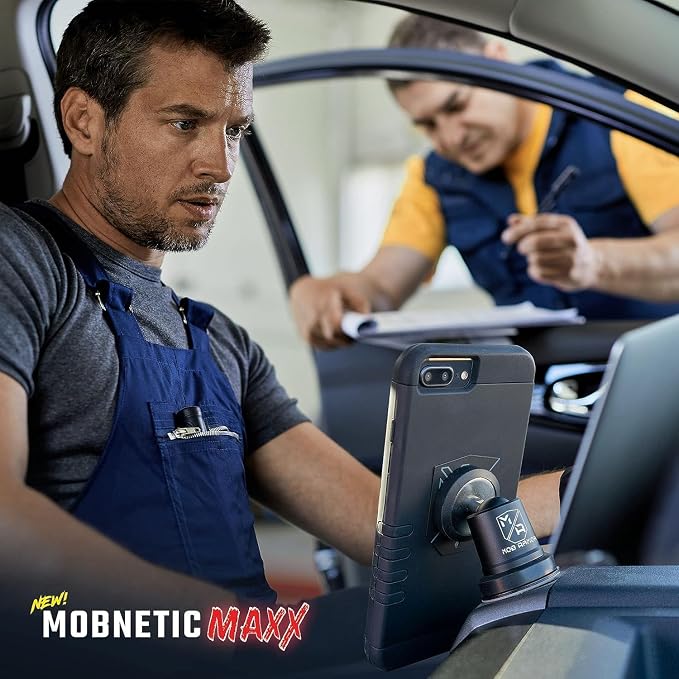 MobNetic Maxx - USA Assembled Magnetic Phone Holder for Car, Magnetic Car Phone Mount, 90-Degree Tilt, 360-Degree Rotation, Aluminum Metal, Compatible with iPhone & Android - Bronze