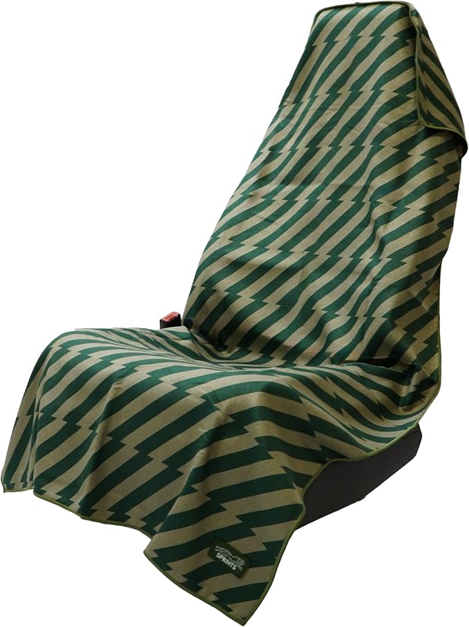 Athletic Running Towel, Full-Sized, Car Seat Cover - Performance Microfiber (Velocity Blitz Green)