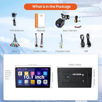 10.1" Double Din Car Stereo, Touchscreen Car Radio with Wireless Apple CarPlay & Android Auto, Bluetooth 4.1, HD Backup Camera, Mirror Link, GPS Navigation, WiFi, Voice Control, 2+64GB, FM/AM