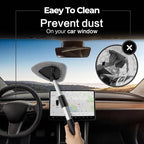Windshield Cleaner Tool 22.5" L - Car Interior&Exterior Window Cleaning Kit with Extendable Handle&4 Microfiber Pads and Thick Large Wash Sponge, Auto Glass Wiper Brush Kit for Cars Home (7pcs Grey)