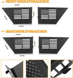 MAIKER 4PCS Metal Front Rear Door Storage Box Compatible with 2007-2018 Jeep Wrangler JK 4 Door, Replaces OEM Door Nets, Expands Interior Storage Space