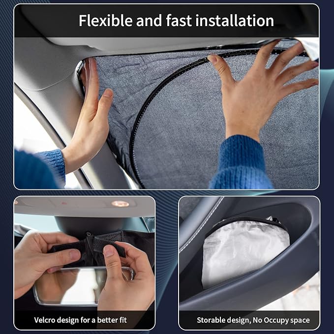 for Toyota Corolla 1990-2025 Windshield Sun Shade, Front Window Sunshade for 2022 Corolla Prius Yaris Sienna Toyota C-HR 2018-2023 Custom Fit Windshield Cover Sun Visor 210T Reflective Car Accessorie