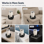 Couch Cup Holder Adapter – Universal Sofa Drink Expander for Large Mugs, Tumblers & Bottles – Spill-Proof Recliner Caddy for Living Room, RV & Boat (Black, Base 70-92MM(2.75-3.62IN))