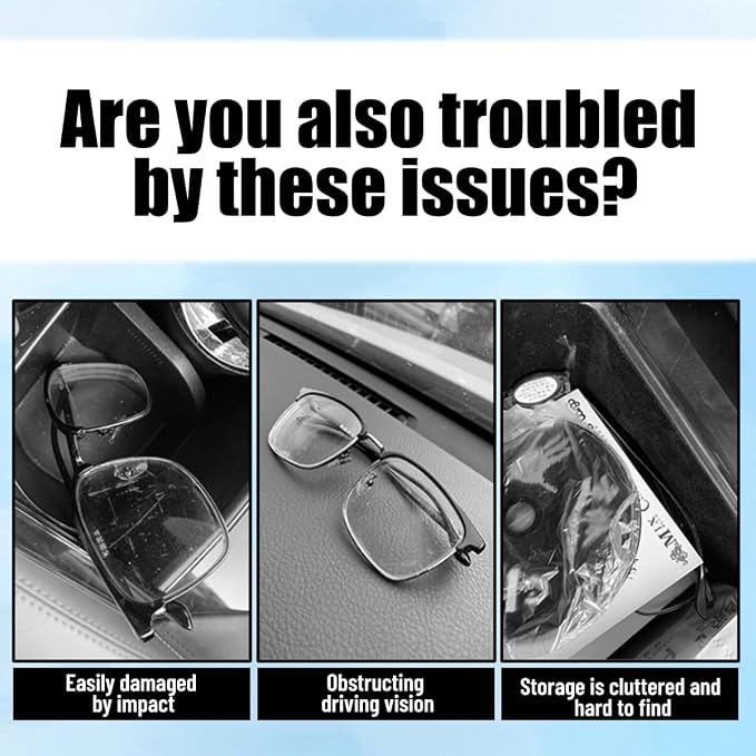 Car Visor Sunglasses Holder, Magnetic Vehicle Sun Visor Eyeglasses Hanger Ticket Card Holder Clip, Auto Interior Sunvisor Glasses Mounter Organizer, Universal for Vehicles (Brown)
