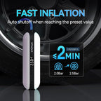 Electric Air Compressor Portable Bicycle Pump Car Tire Inflator, Max 150 PSI, Auto Shut-Off Air Pump with Presta and Schrader Valves for All Bicycles Motorcycles and Cars