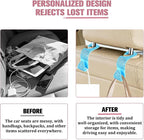 4PCS Bling Car Seat Headrest Hook, Crystal Rhinestone Backseat Hanger Organizer for Purse Handbag Umbrella, Shiny Auto Interior Seat Back Storage Holder Hook, Universal Fit (Lake Blue)
