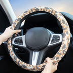 Tan Duck Camo Steering Wheel Cover Auto Steering Wheel Protector, Anti-Slip, Breathable, Absorbing Sweat, Universal Camo Car Accessories 14.5–15 inch,Fit for Most Car, Trucks, SUV