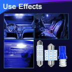 24PCS LED Interior Replacement Bulbs, Interior Car Lights, Dome Light LED Car Bulb Kit Set T10 31 mm 42 mm, Used for Map Dome Lights and License Plate Courtesy Lights Accessories (Blue)