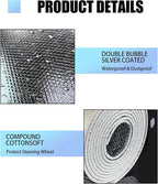 1 PC Car Steering Wheel Sunshade, Polyester Cloth-Wrapped Steering Wheel All-Inclusive Reflective Sun Protection Heat Shield, Decorative Accessories, Suitable for Cars, Trucks, SUVs (Silver)