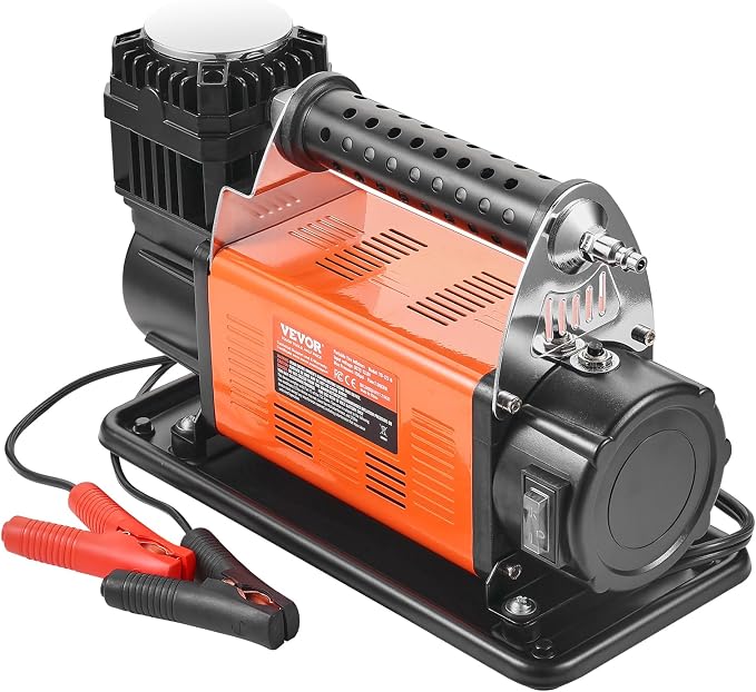 12V Heavy Duty Air Compressor - with Digital Pressure Gauge Tire Inflator Kit, 7.06 CFM Portable Tire Inflator, 150PSI Offroad Air Pump with Adapters for Trucks Car SUV 4 x 4 Vehicle RV