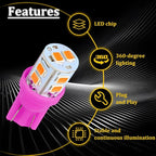 24PCS LED Interior Car Lights, T10 31mm 41mm Dome Bulb Kit, Purple | 194 168 2825 DE3175 578 sockets, alloy PCB, output for map trunk license tag, plug in, automotive accessories