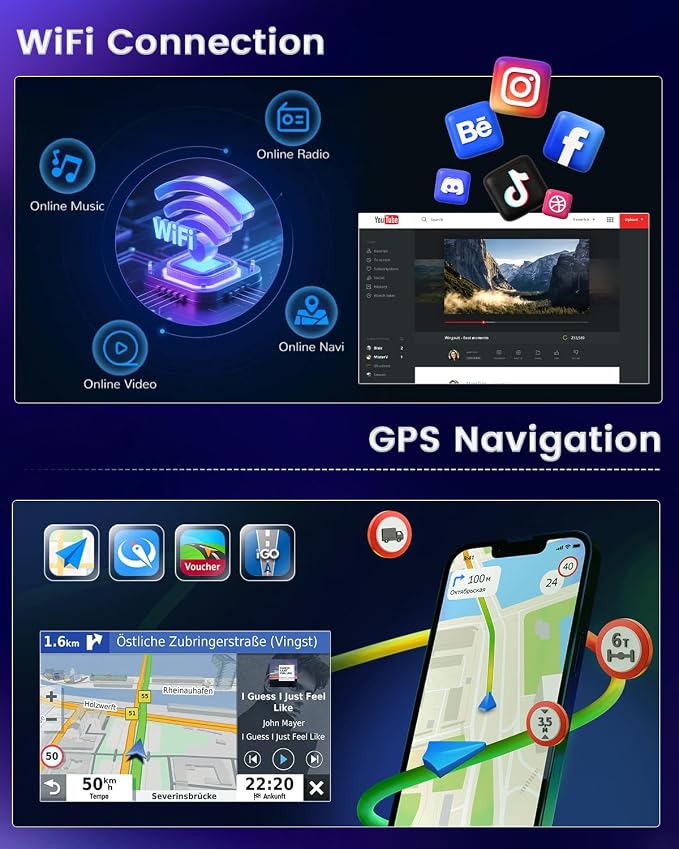 2+64GB for Kia Soul 2014 2015 2016 2017 (Manual A/C) Android Car Stereo Wireless Carplay Android Auto 9 Inch Touchscreen Car Radio GPS Navigation WiFi Bluetooth FM EQ+Backup Camera