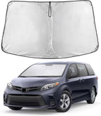 Windshield Sunshade Compatible for Toyota Sienna 2011-2018 2019 2020, L, LE, SE, XLE, Limited Premium,Sun Visor for Front Window Sun Shade Cover, UV Heat Blocker & Protector, Car Accessories