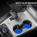 4 Pack Silicone Car Cup Holder Coaster – 2.75 Inch Non-Slip Drink Mat, Universal Fit for Most Vehicles – Cute & Functional Auto Accessories (Deep Blue)