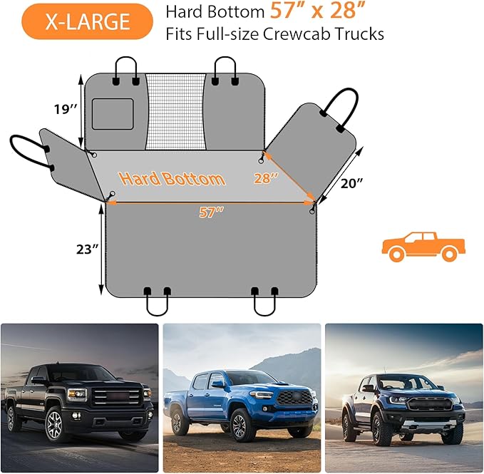 Dog Car Seat Cover for Pets 100% Waterproof Seat Cover Hammock 600D Heavy Duty Scratch Proof Nonslip Durable Soft Back Seat Covers for Full Size Trucks
