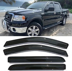 Window Visor Rain Guard for Ford F-150 04-08,06-08 Lincoln Mark LT Crew Cab | Not Fit 2004 Heritage, Window Deflectors, Vent Visors, Sun Shades, Window Shields, Dark Smoke, Truck Accessories