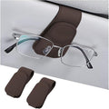 Sunglasses Holders for Car Sun Visor, Leather Eyeglasses Hanger Mounter, Magnetic Glasses Holder and Ticket Card Clip, Auto Interior Accessories Universal for SUV Pickup Truck