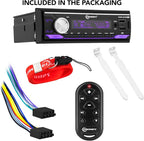 Amplayer G2 Bluetooth Car Stereo Single DIN Media Receiver with Built-in 400W RMS Amplifier, 4 Channels, USB, SD, FM Radio, Hands-Free Calling, Audio Processor & RGB LED Control