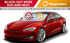 Tesla Windshield Sun Shade for Model S 2012-2026 - Reflective Polyester Blocks Heat & Sun, Foldable Car Window Sun Blocker, Mirror Cut-Out, Fade-Resistant Sunshade, Tesla S Accessories