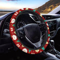 Auto Steering Wheel Covers Anti-Slip Safety Stretch-on 14-15 inch | Santa Claus Red Print, Sweat Absorbing Non-slip, Steering Wheel Protection Case, Machine Washable Elastic Flexible