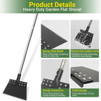 Weed Scraper 65in Garden Flat Shovel Floor Scraper Long Handle Heavy Duty Multi Weeding Shovel with 11in Spring Steel Blade Floor Scraper for Ice, Snow, Weed, Dirty, Moss, Driveway, Lawn Edging