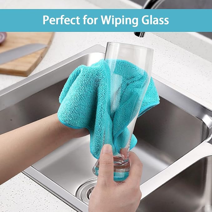 Microfiber Cleaning Cloth, 400 Pack Cleaning Towels for Kitchen, Lint Free, Scratch-Free, Highly Absorbent, and Reusable Cleaning Rags for House, Window and Glass, Cars, 11.5 X11.5 inch