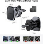 2 Pack Magnetic Phone Holder for Your Car - 6 Military Magnets Vent Cell Phone Mount (Silver)