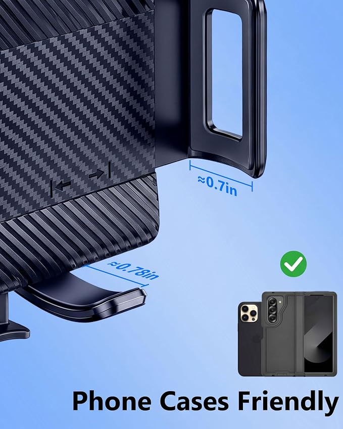Z Fold 7 Car Mount, Car Vent Phone Holder for Foldable Phones | More Effortless & Secure Clamping, Convenient to Charge, Air Vent No Blockage, Compatible for Z Fold Pixel Fold iPhone