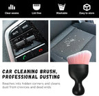 2 PCS Car Detailing Brush, Curved Soft Bristles Auto Removal Dust Collectors, Universal Vehicle Dashboard, Air Conditioner Vents etc Interior Cleaning Tool Accessory (Pink/White)
