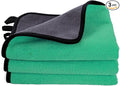 3PCS Car Microfiber Towels, 23.62"×11.81" Lint-Free Microfiber Towels for Cars Wash Drying, Super Absorbent Cleaning Cloths, Reusable Washing & Detailing Towel, Car Cleaning Supplies (Green)