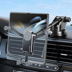 Z Fold 4 Car Mount for Dashboard Windshield Window, Aluminum 2 Mode for Samsung Galaxy Z Fold 6 5 4 3 2 Accessories and iPhone 16 15 Pro Max