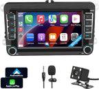 Car Stereo for VW Volkswagen Jetta Golf Passat Beetle Tiguan Polo EOS, 7" Touchscreen Car Radio with Wireless Apple CarPlay & Android Auto,YouTube,GPS, WiFi, Bluetooth, FM,SWC, DSP（with Accessories）