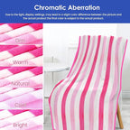 Microfiber Bath Towels,2 Pack(30" x 60"), Oversized, Soft, Super Absorbent, Fast Drying, Large Beach Towel Set for Sauna, Salon, Sports, Fitness, Yoga, Cabana Stripe Pink