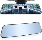 Rearview Mirror, 12 Inch Panoramic Anti-Glare Clip-on Wide Angle Convex Rear View Mirror, Effectively to Reduce Blind Spot, Universal for More Car SUV Trucks -Blue