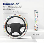 Colorful Emotion Icon Steering Wheel Cover, Polyester Car Wheel Grip, Universal 15 Inch for Cars SUVs Trucks