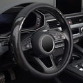 Carbon Fiber Steering Wheel Cover, Universal 15 inch, Anti-Slip, Odorless,Black