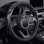 Carbon Fiber Steering Wheel Cover, Universal 15 inch, Anti-Slip, Odorless,Black
