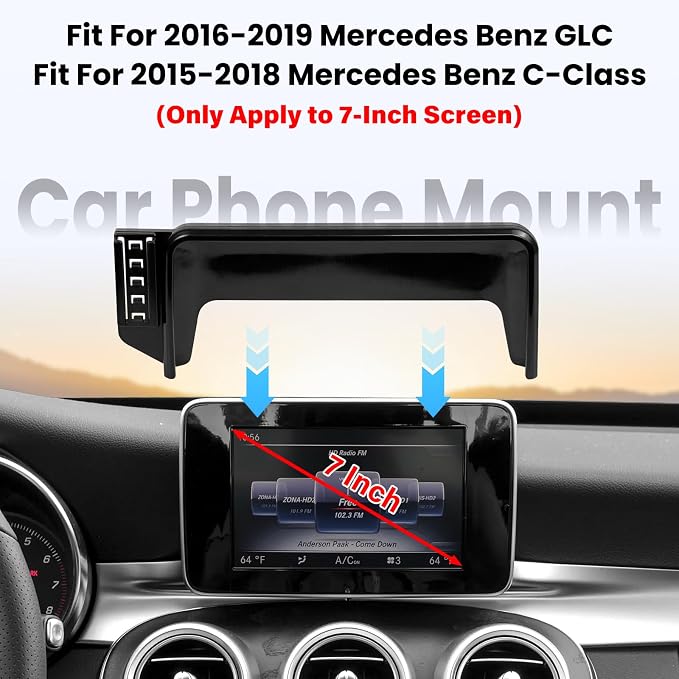 Car Phone Holder for Benz GLC 2016-2019,Benz C-Class 2015-2018- for MagSafe Magnetic Cell Phone Mount for GLC Accessories 7 inch Screen - Strong Magnets for iPhone