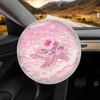 Pink Hibiscus Turtle Steering Wheel Sun Shade Cover Anti-Heat Aluminum Foil Steering Wheel Cover Sun Shade,Steering Wheel Sun Heat Shield for Car Truck SUV Van