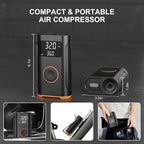 (New Upgrade) Tire Inflator Portable Air Compressor-160 PSI Air Pump with Memory Function, Electric Bike Pump with Tire Pressure Gauge, Tire Inflator for Car, Gifts for Men Husband Father