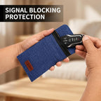 Faraday Bag for Car Keys, 4-Layer Key Fob Signal Blocker Pouch (Blue) | 2026 upgraded RFID guard shielding case for keyless entry anti-theft. Durable Oxford fabric with secure hook for all fobs
