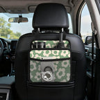 Car Backseat Organizer - Cute Aesthetic Car Storage Bin with Mesh Pocket & Reinforced Base - Universal Fit Hanging Seat Back Accessories for Women (Green)