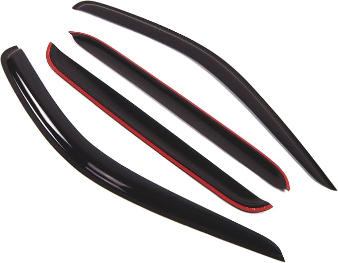 WD2-117 Dark Smoke 4 Pcs Set Window Visor (Outside Mount) Deflector Rain Guard Compatible with 1998-2003 Dodge Durango